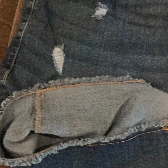 Lane Bryant Blue Distressed Jean Shorts - Picture 4 of 5